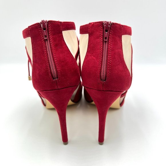 Nina Womens Size 8 Cranberry Red Strappy Stiletto Dress Sandals Heels Shoes 8M - Picture 7 of 13